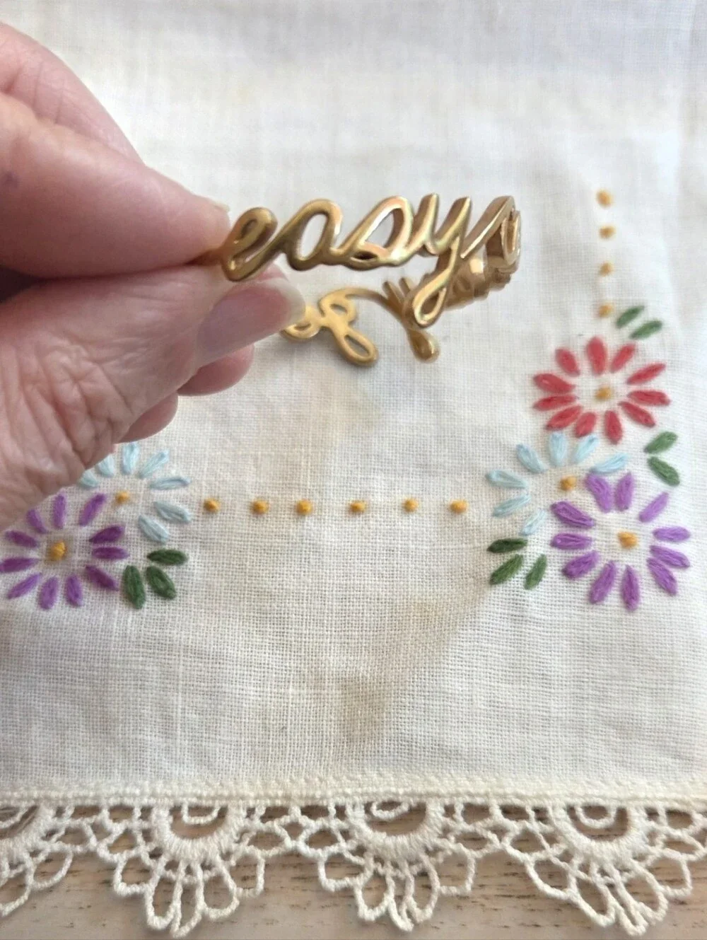 Madewell “Easy Come, Easy Go” Script Cuff Bracelet